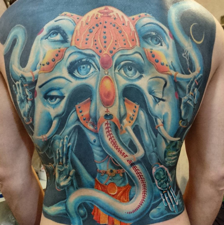 Maks Kornev - Ganesha Backpiece Tattoo